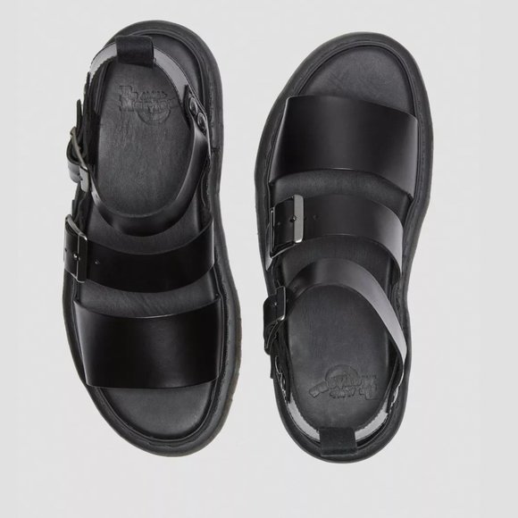 Dr. Marten's Gryphon Brando Sandals - Leather Buckle Flatform - Black Women US 9 - Picture 4 of 15